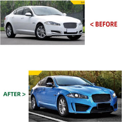A to Z Compatible With Jaguar Xf Xfs 2011-2015 Bodykit Upgrade To Xfr Xfr-s Style Bodykit Bumper Front Rear Lip Diffuser Exhaust Tip Splitter Grill CC-4838 (Shipping Cost Not Included In Price)