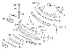 Front Bumper Grille Left 51117184149 & Right 51117184150 Compatible With BMW 7 Series (F01, F02, F03, F04) 2009-2012 Tag-BG-51