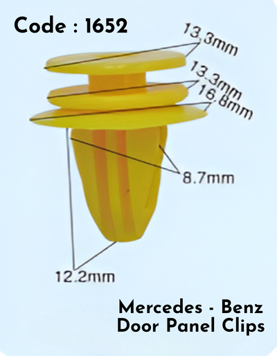Door Panel Clips (Set Of 10) Code:1652 Compatible With Mercedce Benz