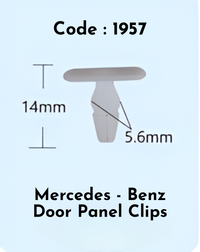 Door Panel Clips (Set of 10) Code:1957 Compatible With Mercedce Benz