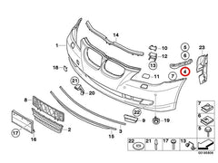 Front Bumper Bracket Left 51117178077 & Right 51117178078 Compatible With Com patible With BMW 5 Series (E60) (2008-2010) Tag No.1581