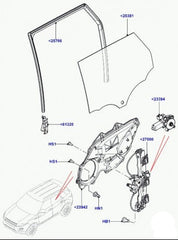 Rear Left Power Window Regulator With Motor LR026718 Compatible with LAND ROVER RANGE ROVER EVOQUE (L538)