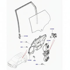 Rear Left Power Window Regulator With Motor LR026718 Compatible with LAND ROVER RANGE ROVER EVOQUE (L538)