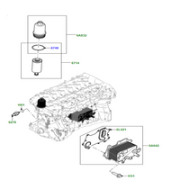 Oil Filter E1004HD672 & LR133455 & OX1338D Compatible with LAND ROVER DEFENDER Station Wagon (L663) & DISCOVERY V (L462) & RANGE ROVER V (L460) Tag.311