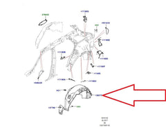 Rear Wheel Fender Linning Right LR137568 Compatible With Land Rover Range Rover Velar - L560 (2018-2024) Tag No.38