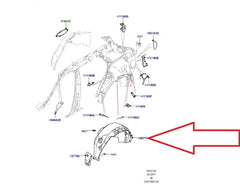 Rear Wheel Fender Linning Left LR152389 Compatible With Land Rover Range Rover Velar - L560 (2018-2024) Tag No.37