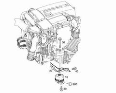 Front Engine Mount Set Compatible With MERCEDES-BENZ C-CLASS W203 W204 & E-CLASS W212 (642 Diesel) Engine Mount Left A2042400417 & Right A2042400317