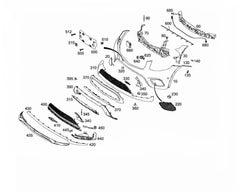 Front Bumper Chromes Front Left 2538855900, Middle Left 2538856100, Middle Right 2538856200, & Front Right 2538856000 Compatible With Mercedes-Benz GLC-CLASS W253 (2016-2019) Tag No.268