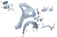 Rear Right Wheel Arch ( EYEBROW ) 2478850300 A2478850300 Compatible With Mercedes-Benz & B-Class W247 (2021-2024) No.73