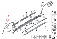 Front Right Wheel Arch (EYEBROW) 51777332338 Compatible With BMW X1 F48 2016-2022 Tag-EY-22