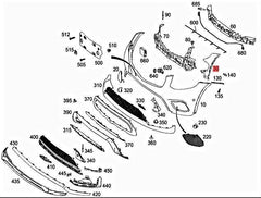 Front Bumper Bracket Left 2538850765 & Right 2538850865 Compatible With MERCEDES-BENZ GLC X253 2016-2019 Tag No.981