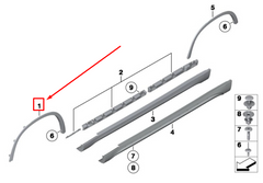 Front Right Wheel Arch (EYEBROW) 51772990166 Compatible With BMW X1 E84-201-2015 Tag-EY-14