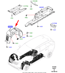 Front Wheel Fender Linning Right LR108972 Compatible With Land Rover Range Rover Velar - L560 (2018-2024) Tag No.32