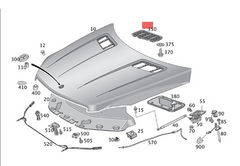 Hood Air Vent Grille Cover Set Left 1648804305 & Right 1648804405 Compatible with MERCEDES BENZ M-CLASS W164 & GL-CLASS W164