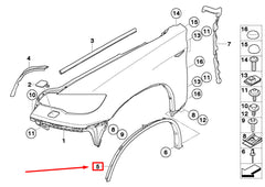Front Right Wheel Arch (EYEBROW) 51777176236 Compatible With BMW X6 E71 & E72 (2008-2014) Tag No.100