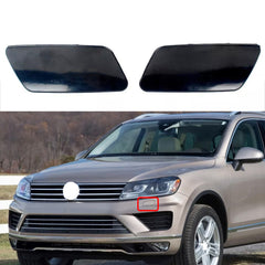 Front Bumper Headlight Washer Cover Left 7P6807937A & Right 7P6807938A Compatible With Volkswagen TOUAREG (2015-18)