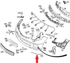 Front Bumper Chrome Left 2048850721 & Right 2048850821 Compatible With MERCEDES BENZ C-CLASS W204 T-1 2008-2011 Tag No.131