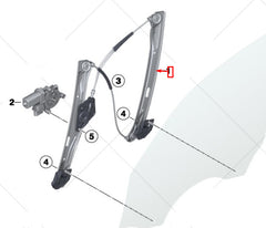 Front Left Glass Machine (Without Motor) 51337281881 Compatible With BMW 1 Series F20