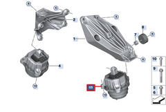 Engine Mounting 22116878247 22116769874 Compatible With BMW X5 (G05, F95) & X5 Van (G05) & X7 (G07)