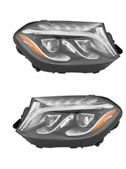 Complete Headlight Set Left 1668202700 & Right 1668202800 Compatible With Mercedes Benz W166 (2016-19)