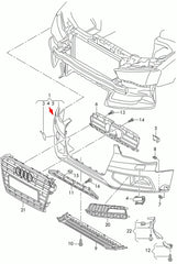 Complete Front Bumper 8K0807065F 8K0807065FGRU Compatible With AUDI A4 B8 (8K2) | A4 / S4 (2012-2015) Tag No.12