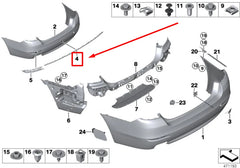 Rear Bumper Chrome (Matt Colour) 51127331611 Compatible With BMW 5 Series (F10) (2014-2017) Tag No.62