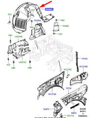 Front Fender Linning Left LR019147 Compatible With Land Rover Range Rover Vogue - L322 (2010-2013) Tag No.23