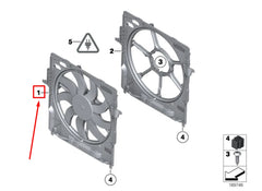 Engine Radiator Cooling Fan Assembly 17427599494 17427647652 17428509742 Compatible With BMW 5 Series (F10) & 5 Gran Turismo (F07) & 7 Series (F01, F02, F03, F04)