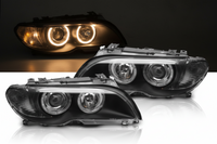 Complete Headlight Assembly Left 63117182513 & Right 63117182514 Compatible With BMW E93 (Old) 2006-2010