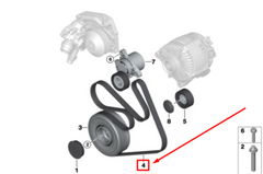 Multi Rib Belt Kit 6PK1660K5 Compatible With BMW 1 (F21), 3 (F30, F80), 3 Gran Turismo (F34), 5 (F10), 5 (G30, F90), X3 (F25), X3 (G01, F97, G08), X4 (G02, F98) (CONTINENTAL)