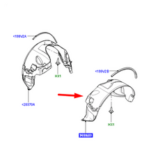 Front Wheel Fender Linning Left LR033904 Compatible With Land Rover 2/ Free Lander 2 - L359 (2007-2014) Tag No.33