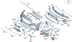 Front Bumper Bracket Left 2068856901 & Right 2068857001 Compatible With Mercedes-Benz C-CLASS W206 (2022-2025) Tag No.806