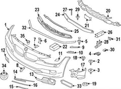 Fog Lamp Bracket Left 51117266197 & Right 51117266198 Compatible With BMW 3 Series (F30, F80) 2012-2015 Tag No.1541