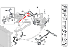 Radiator Hose Pipe 11538514456 Compatible With BMW 5 Series (F10), X3 (F25), 3 Series (F30) Tag No.908