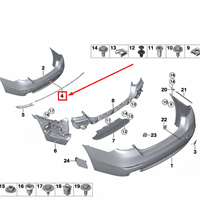 Rear Bumper Chrome 51127341672 Compatible With BMW 5 Series F10 (2014-2017) Tag No.62