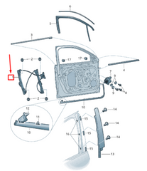 Front Right Power Window Regulator 5E0837462B Compatible with SKODA OCTAVIA III (5E3, NL3, NR3)