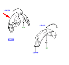 Front Wheel Fender Linning Right LR033903 Compatible With Land Rover 2/ Free Lander 2 - L359 (2007-2014) Tag No.34