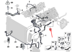 Coolent Hose 17127575429 Compatible BMW 7 (F01, F02, F03, F04) Tag No.199