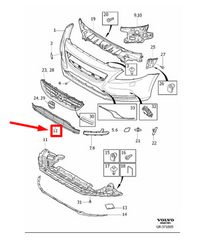 Glossy Front Bumper Lower Grill 31283743 Compatible With VOLVO V40 (2012-2019) Tag No.217