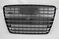 S8 Black And Chrome Upgrade Show Grill (With Logo) 4H0853651GHT94 Compatible With AUDI A8 (2011-2014) Tag No.107