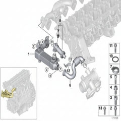 Engine Coolant Thermostat Housing Assembly 11717787870 6338003 93172110 For BMW 5 Series E60 & X5 E70 Tag-E-92