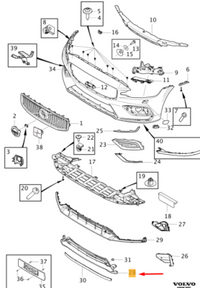 Front Bumper Grill 31688372 Compatible With VOLVO S60 Tag No.212