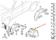 Rear Fender Linning Right 51717180622 Compatible With BMW X6 (E71)