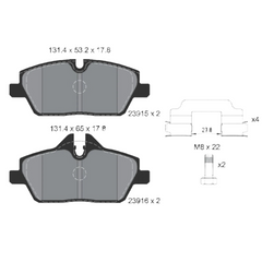 Front Brake Pad 34116772892 2391503 P06034 Compatible With MINI COOPER F55 & MINI F56