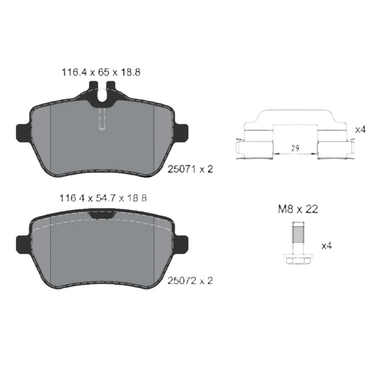 Rear Brake Pad 34216767145 2362381 2362303 P06037 Compatible With MINI COOPER R60