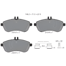 Front Brake Pad A0074205520 2430601 P06067 Compatible With MERCEDES-BENZ C-CLASS W204 & E-CLASS W212 & SLK R172