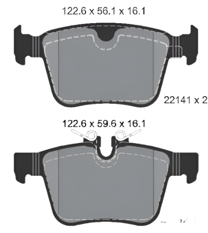 Rear Brake Pad J9C33358 LR110327 2214101 P86029 Compatible With LAND ROVER DISCOVERY SPORT L55 & RANGE ROVER EVOQUE L538 & JAGUAR XF & F-PACE X761