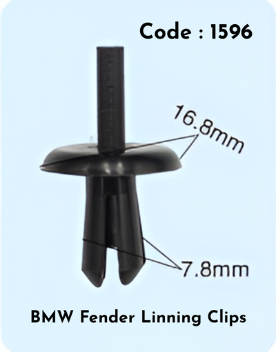 Fender Linning Clips (Set of 10) Code:1596 Compatible With BMW