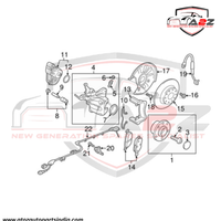 Rear Left/Right ABS Wheel Speed Sensor Grey WHT003864A WHT003864B WHT003864C 2K0927807 WHT003864 Compatible With AUDI A3 Convertible (8V7, 8VE) | A3 / S3