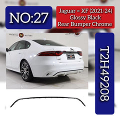Glossy Black Rear Bumper Chrome T2H49208 Compatible With Jaguar XF (2021-2024) Tag No.27